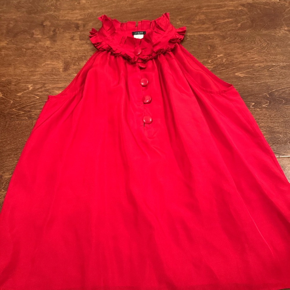 J. Crew Red Silk Womens Blouse